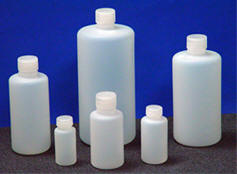 FLUORINATED NARROW MOUTH HIGH DENSITY POLYETHYLENE BOTTLES (Cat.# BB-7600-01N-24 Bottles)