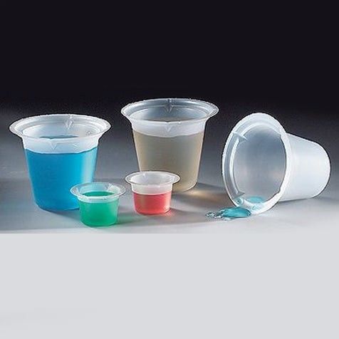 FOUR SPOUT POLYSTYRENE DISPOSABLE BEAKERS (Cat.# BB3607-100 Beakers)